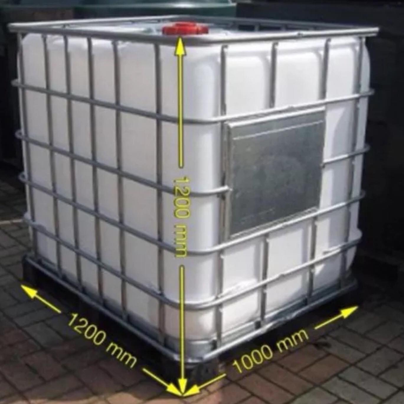 Dimensions 1000litre IBC tank Wear Valley Tanks