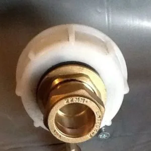 WVT04 22mm Speedfit Blue Brass Alkathene Connector