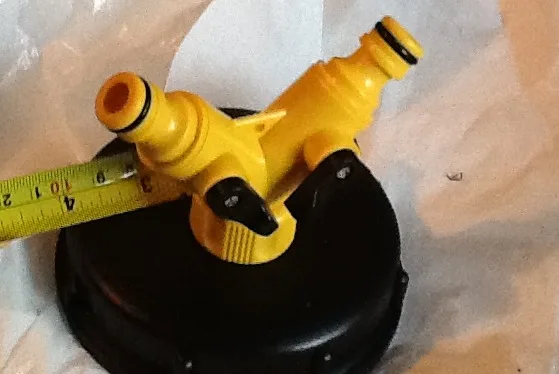 WVT44 IBC Tank Tap Y Piece Double Outlet with Hose Fitting 85-100mm DN 80 s 100 x 8