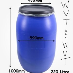 220 Litre Plastic Blue Barrel