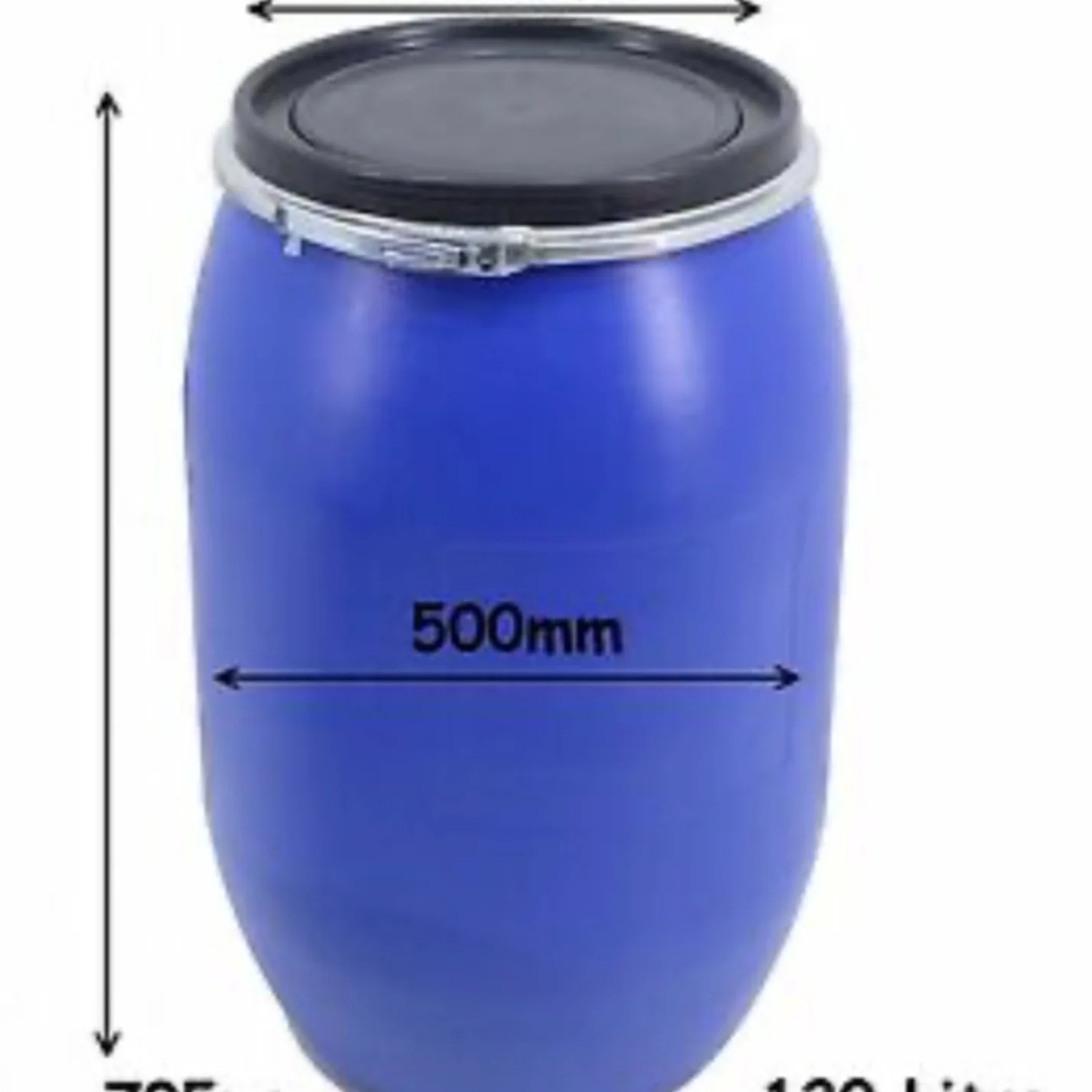 120 Litre Blue Barrel with Lid Dimensions